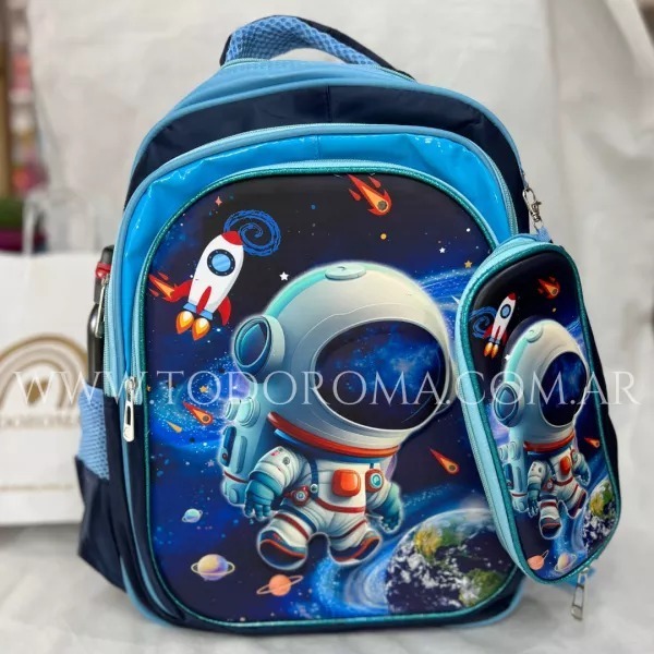Mochila con cartuchera 3D Astronauta