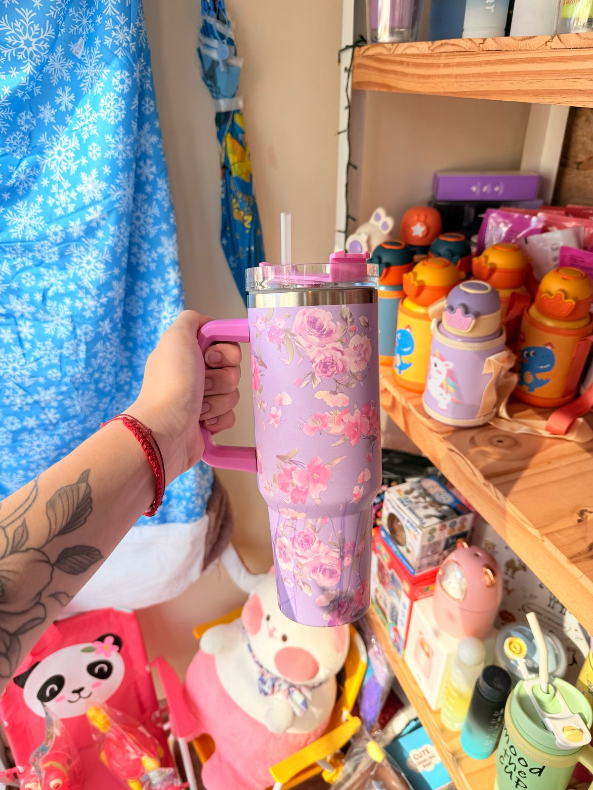 Termo 1200ml Lila con flores